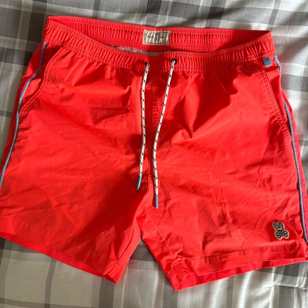 NWT Psycho Bunny Coral Mens Swim trunks Medium M